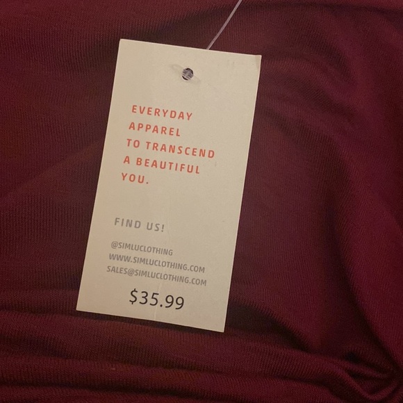 Simlu high low drape two layer skirt burgundy wine large - Picture 10 of 12